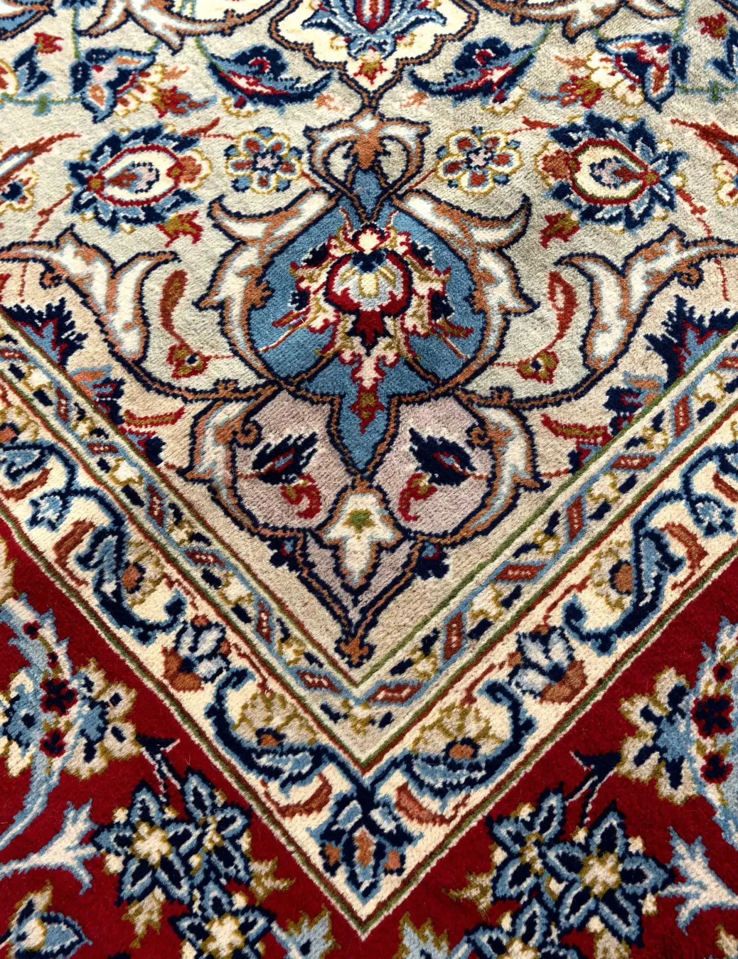 Beige Persa Keshan 423 x 305 cm - Alfombra única hecha a mano