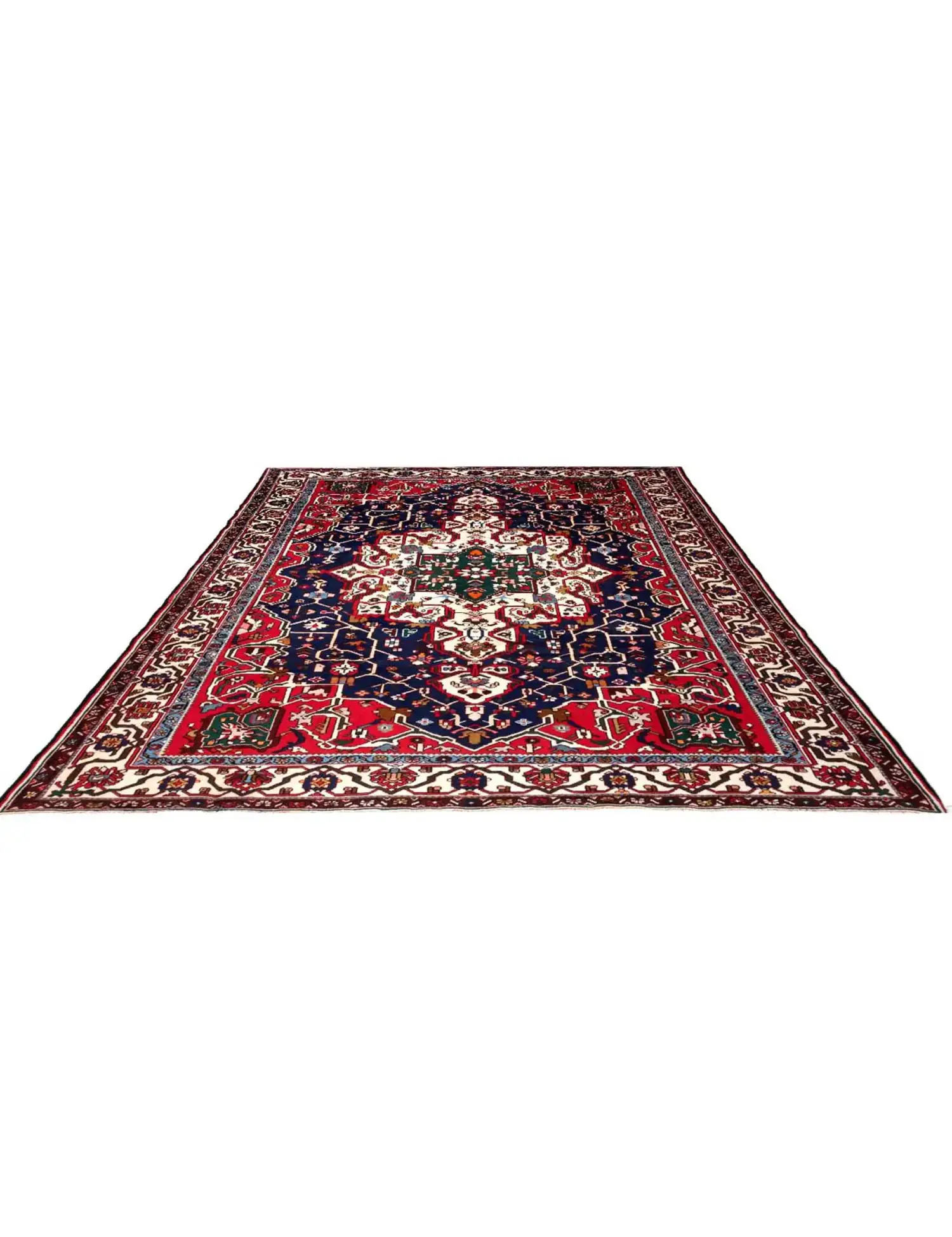 Bleu Persan Bakhtiar Patina 310 x 223 cm - Tapis fait main unique