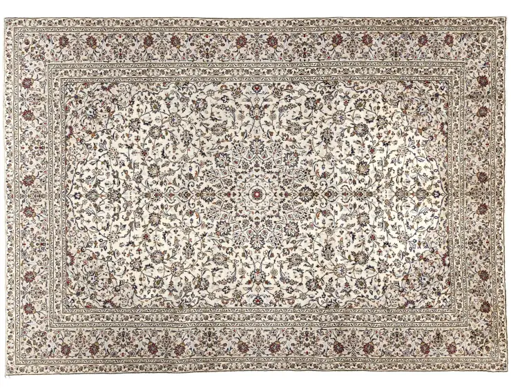 Beige Persa Kashan Patina 392 x 289 cm