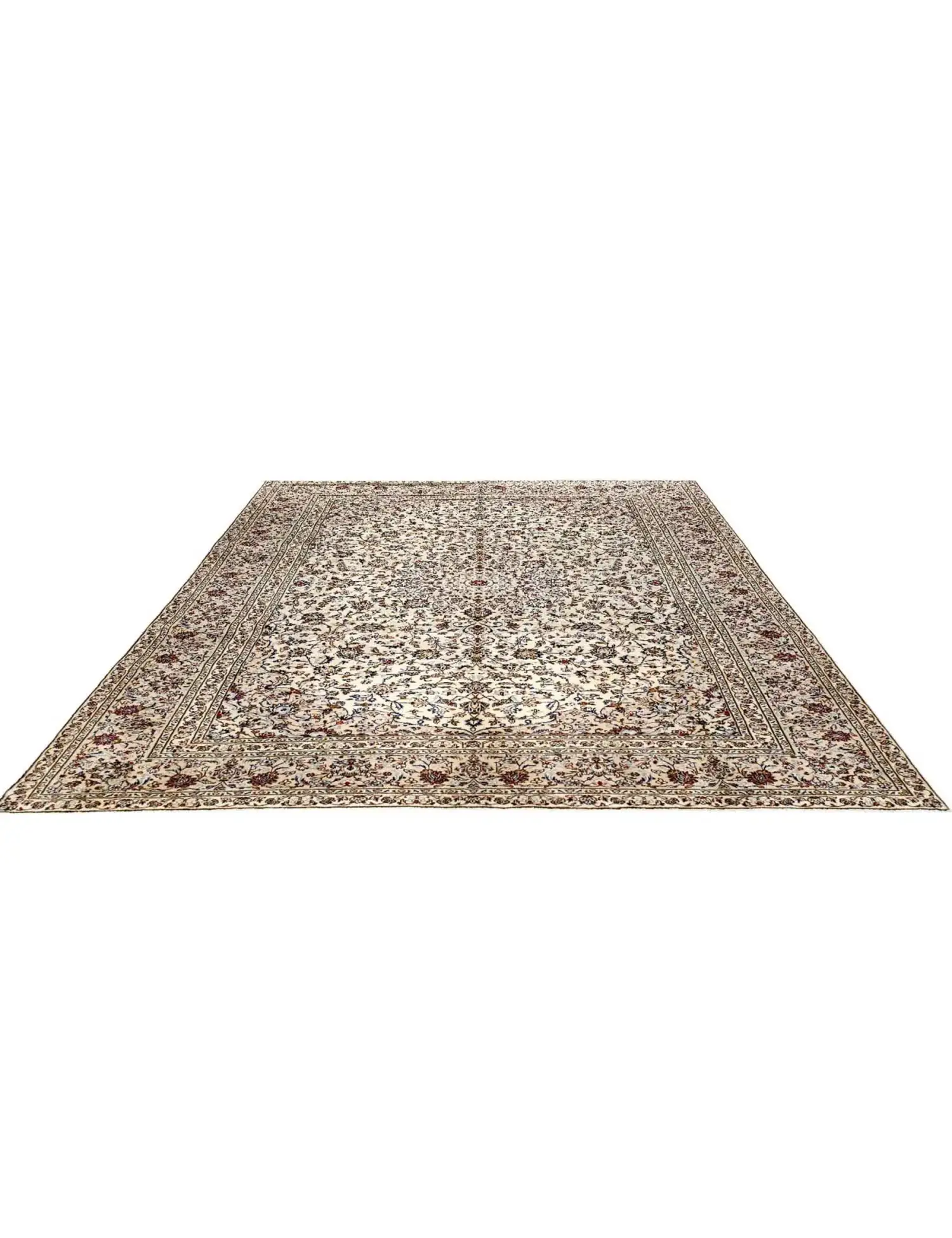 Beige Persia Kashan Patina 392 x 289 cm - Ainutlaatuinen käsintehty matto