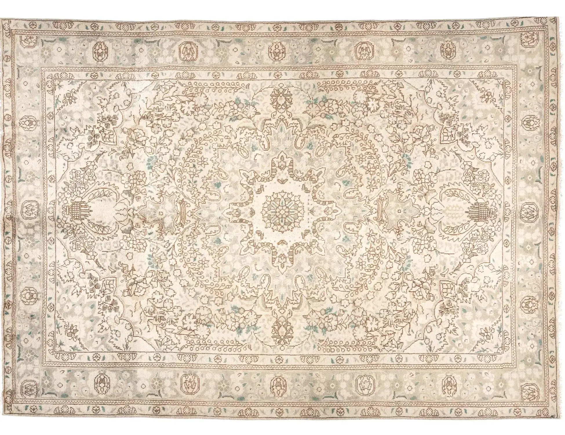 Beige Persien Vintage Teppich 297 x 202 cm