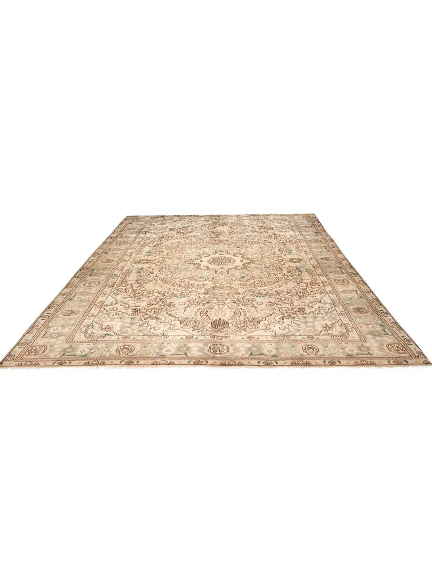 Beige Persien Vintage Teppich 297 x 202 cm - Einzigartiger handgefertigter Teppich