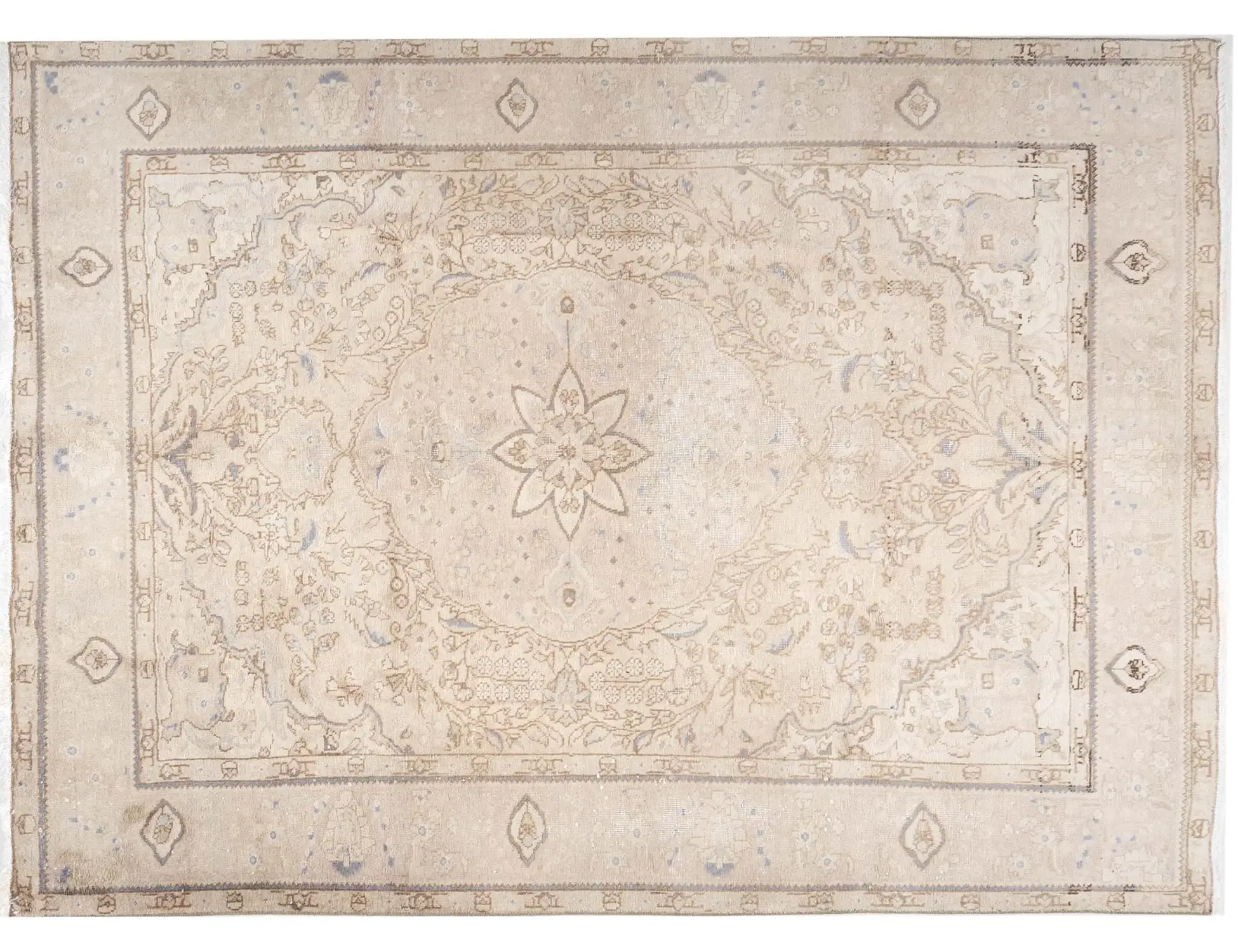 Beige Persien Persischer Vintage Teppich 284 x 210 cm