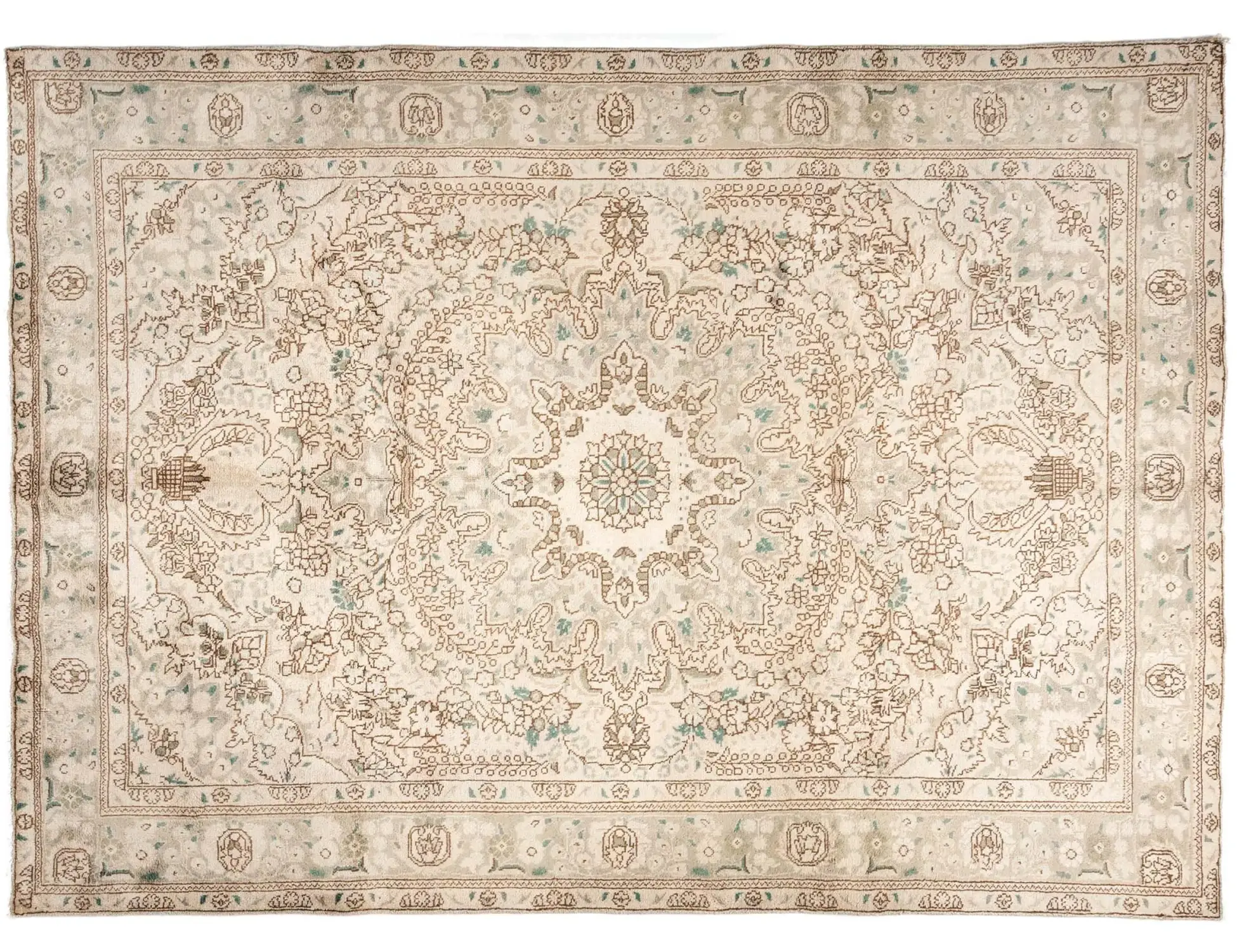 Beige Persien Persischer Vintage Teppich 296 x 197 cm