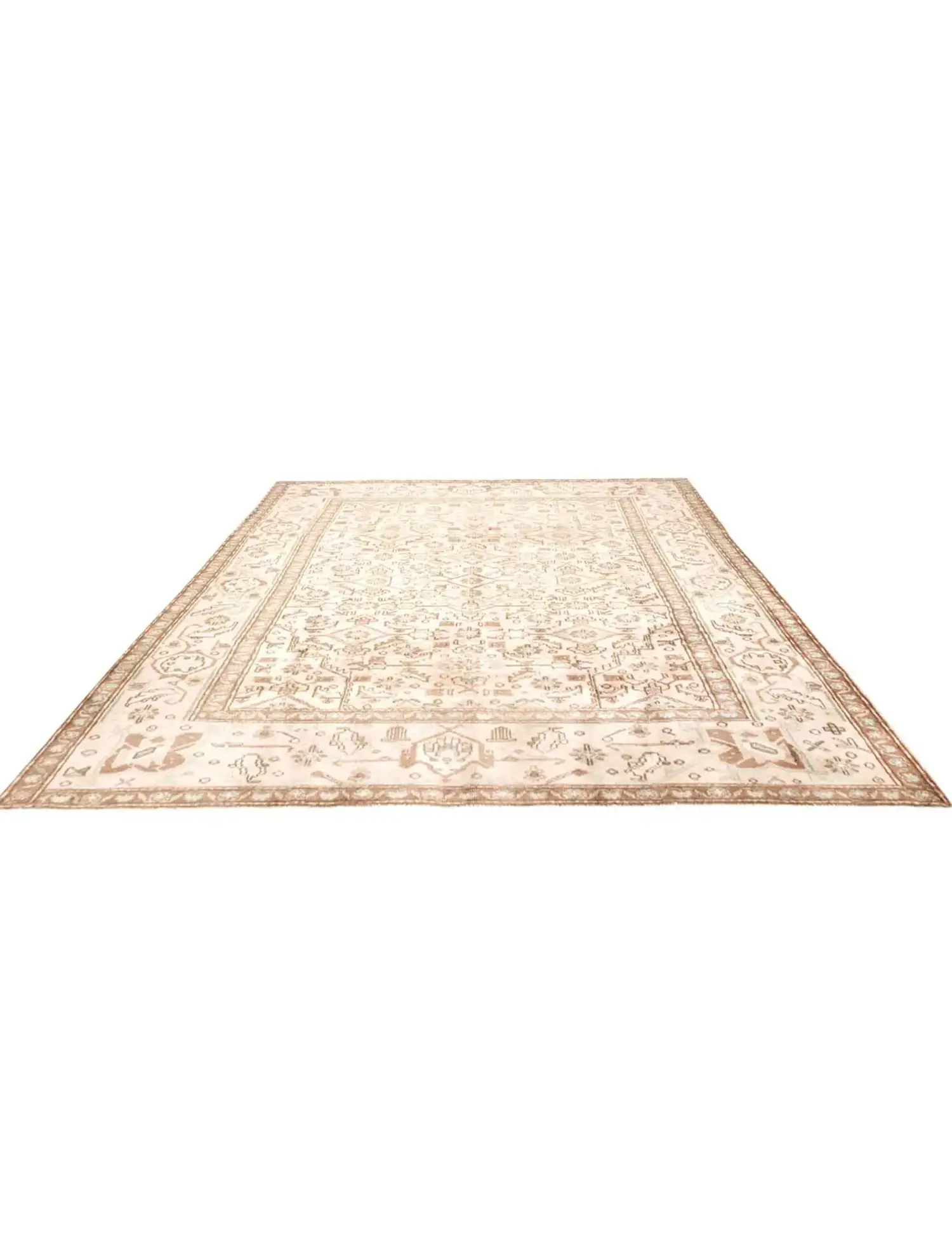 Beige Persien Persischer Vintage Teppich 280 x 193 cm - Einzigartiger handgefertigter Teppich