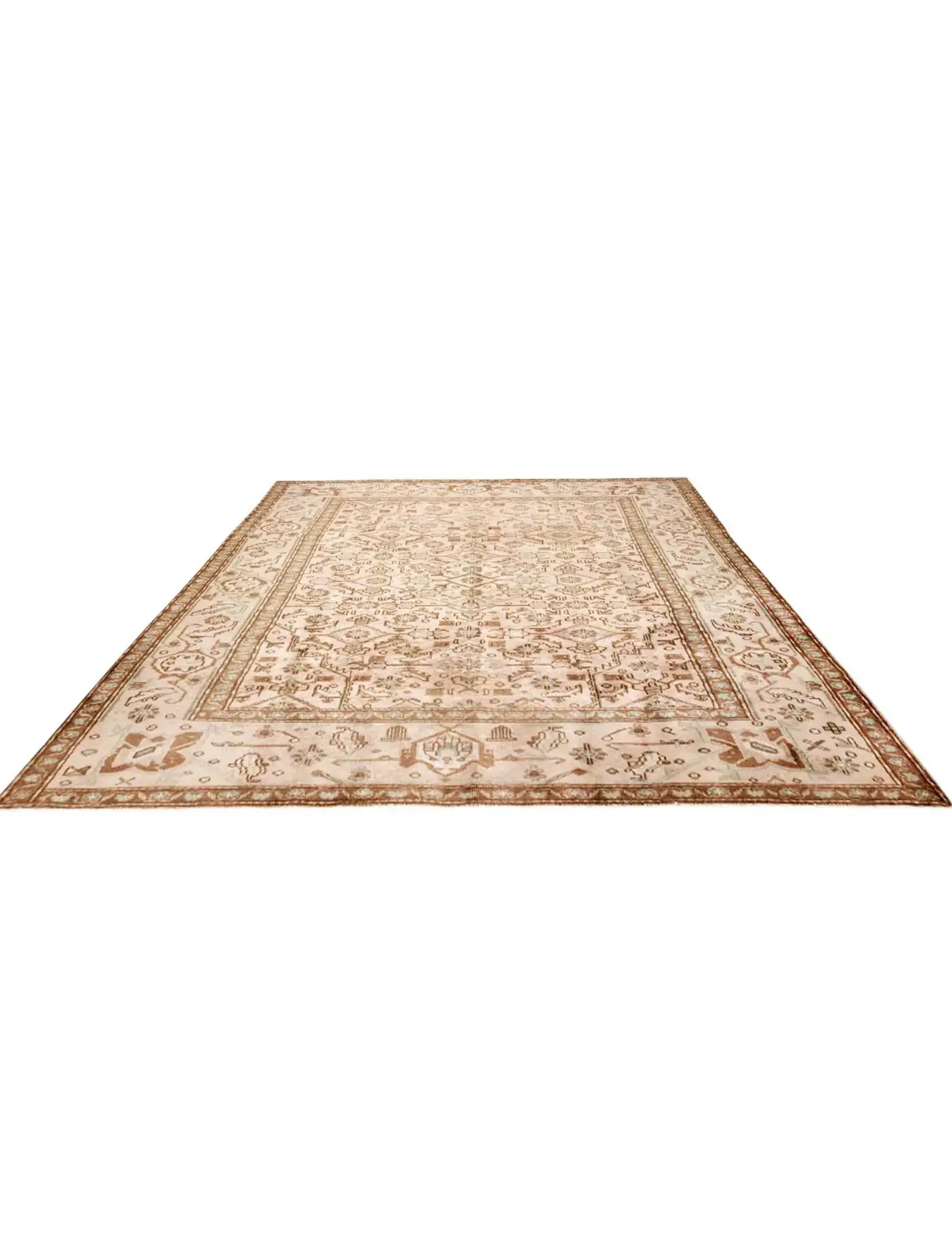 Beige Persien Persischer Vintage Teppich 280 x 193 cm - Einzigartiger handgefertigter Teppich