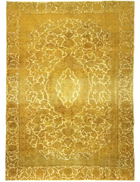 Gelb Persien Persischer Vintage Teppich 304 x 218 cm