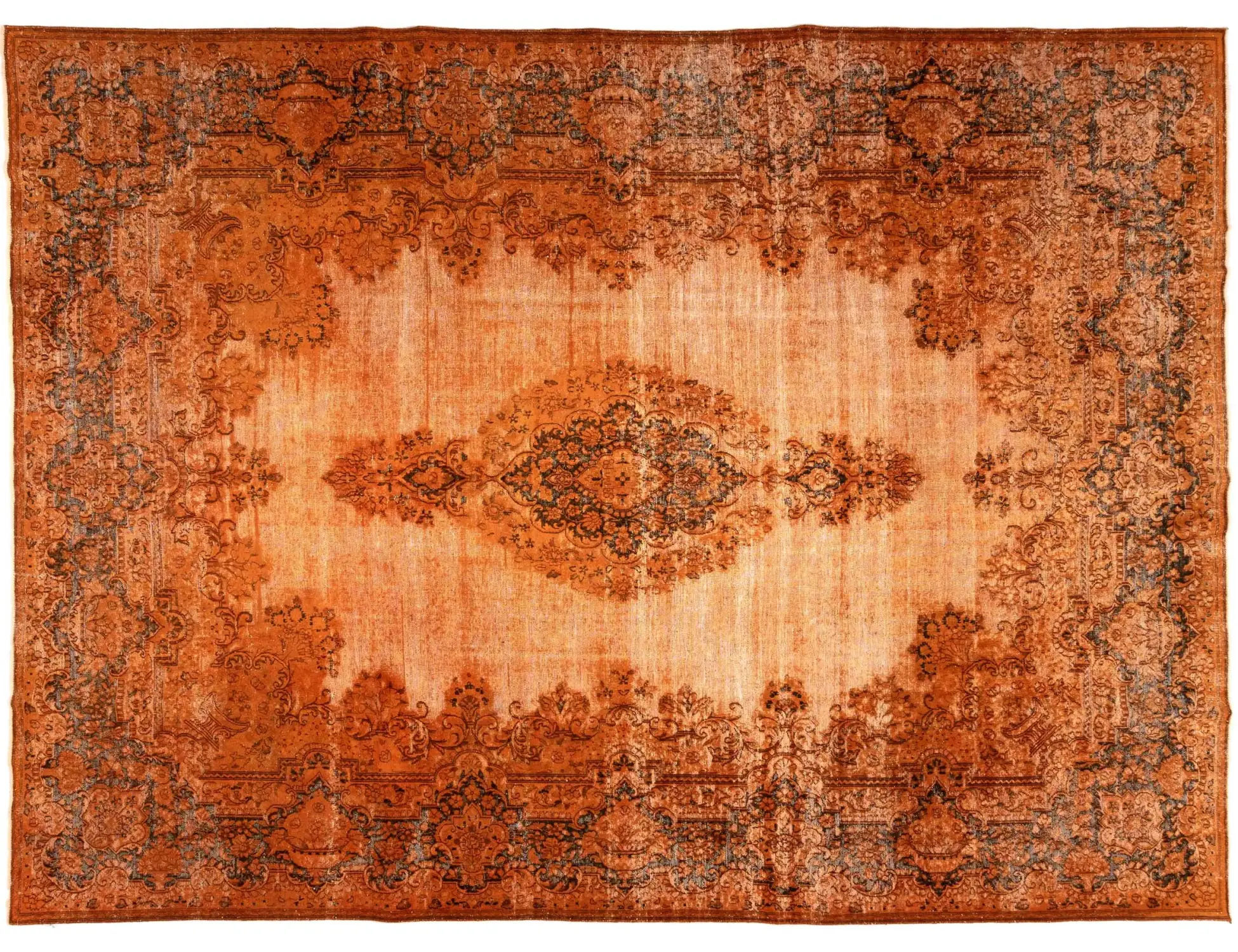 Orange Persien Persischer Vintage Teppich 367 x 273 cm