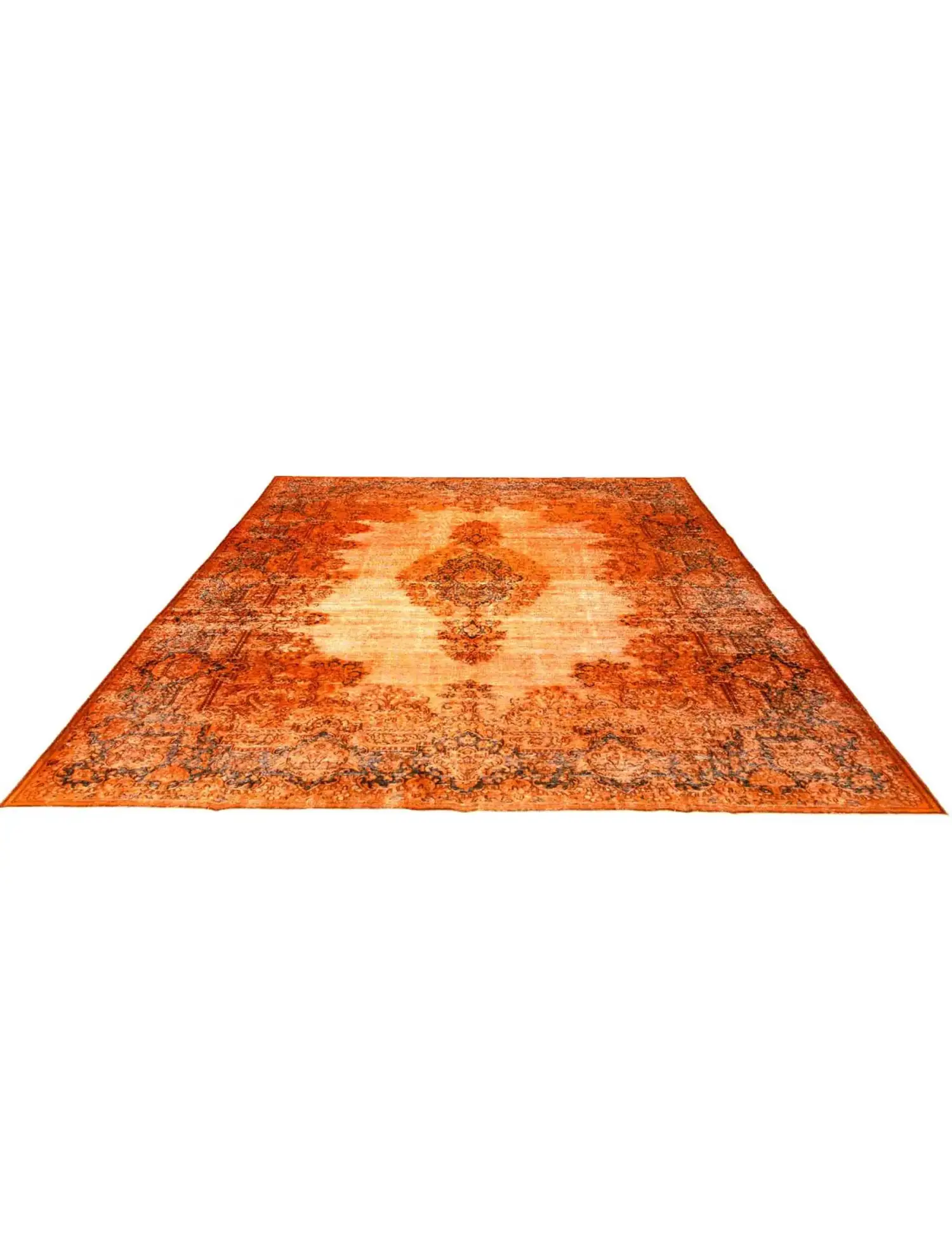Orange Persien Persischer Vintage Teppich 367 x 273 cm - Einzigartiger handgefertigter Teppich