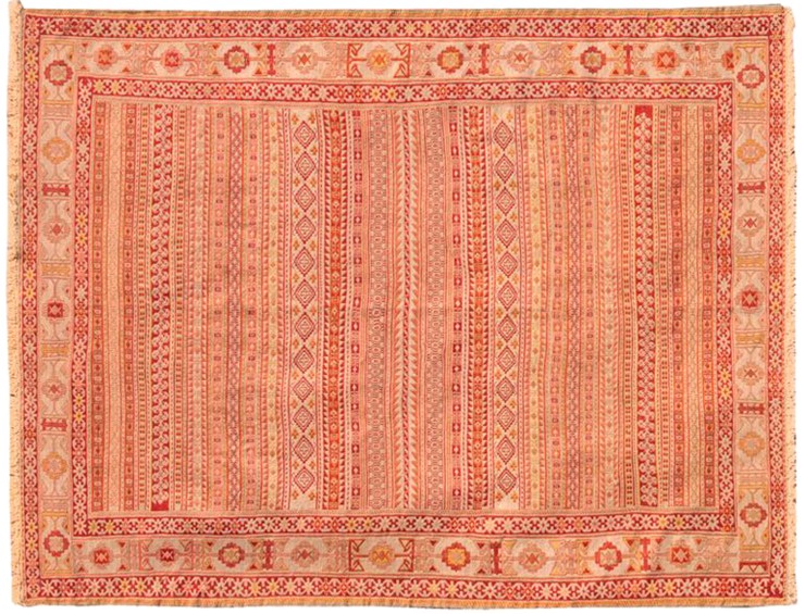 Gelb Persien Persische Seide Kelim  202 x 130 cm