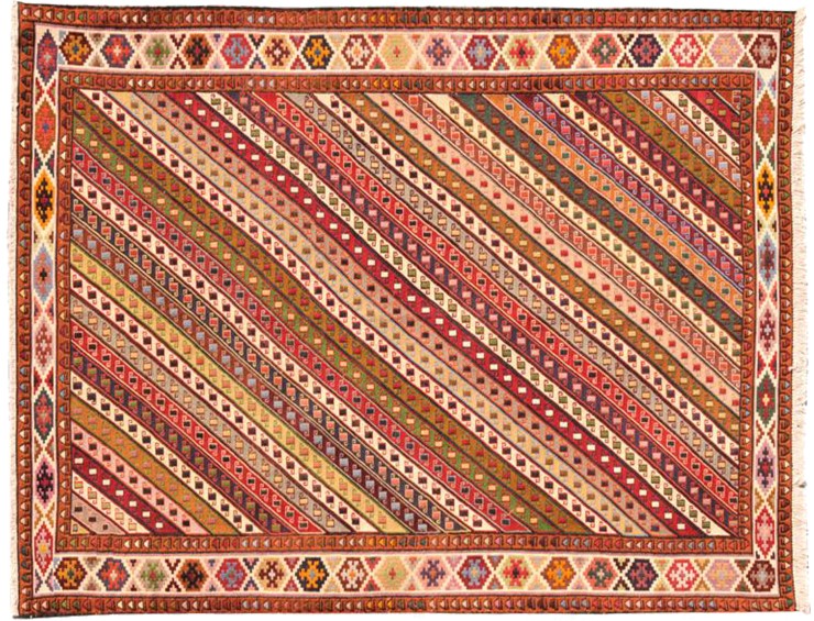 Mehrfarbig Persien Persische Seide Kelim  204 x 115 cm