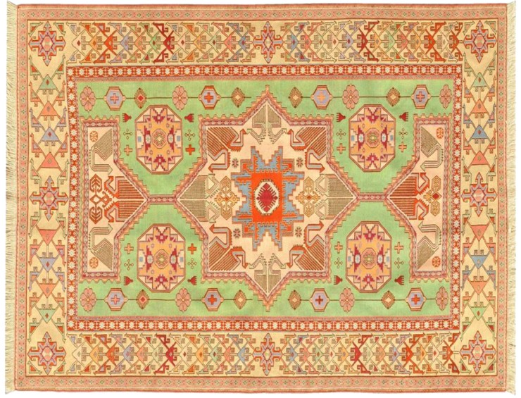 Gelb Persien Persian Qon Silk  196 x 130 cm