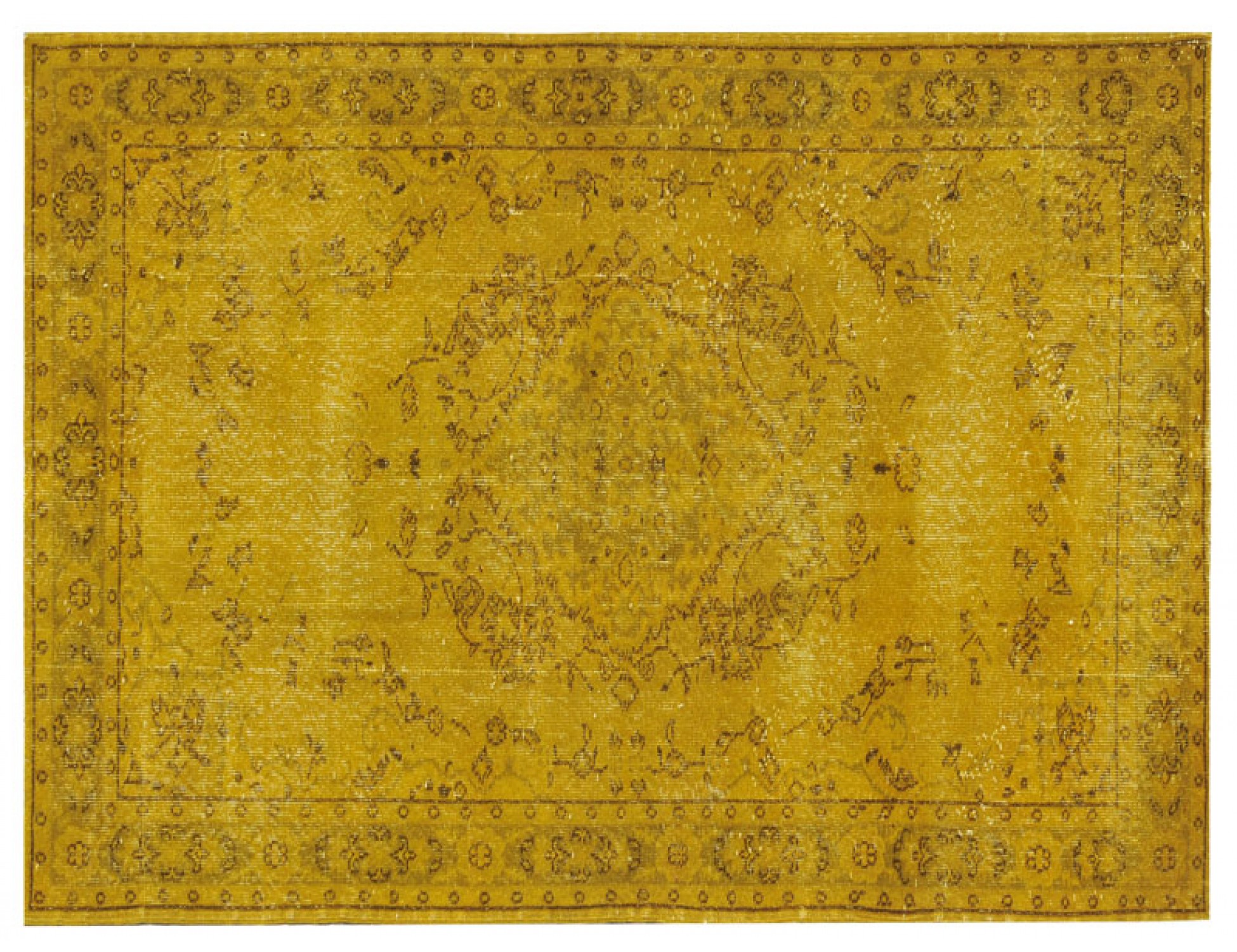 Vintage Tæppe  gul <br/>218 x 120 cm