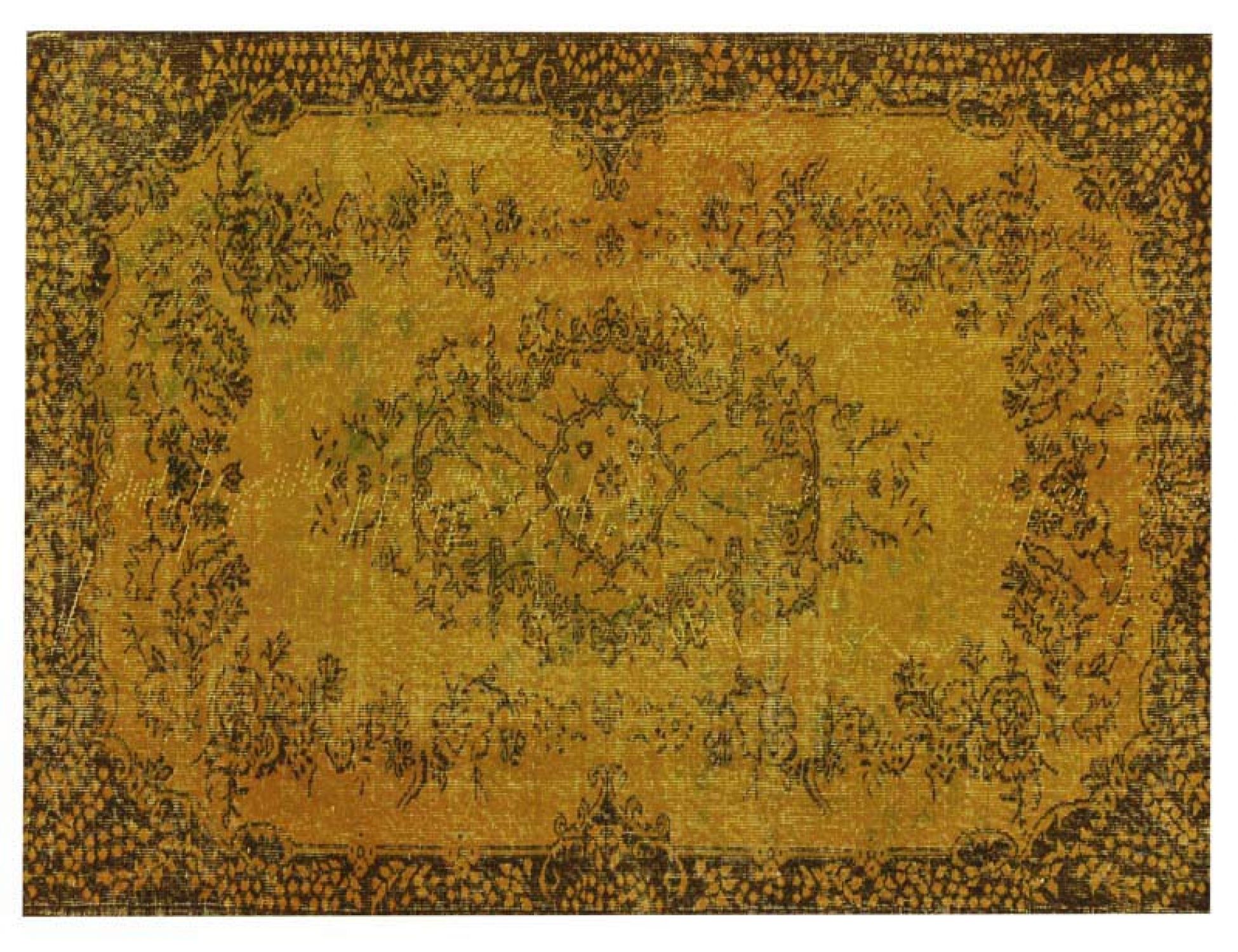 vintage carpet  yellow  <br/>214 x 114 cm