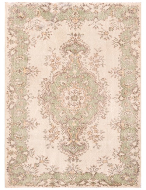 Beige Türkei Vintage Teppich 208 x 116 cm