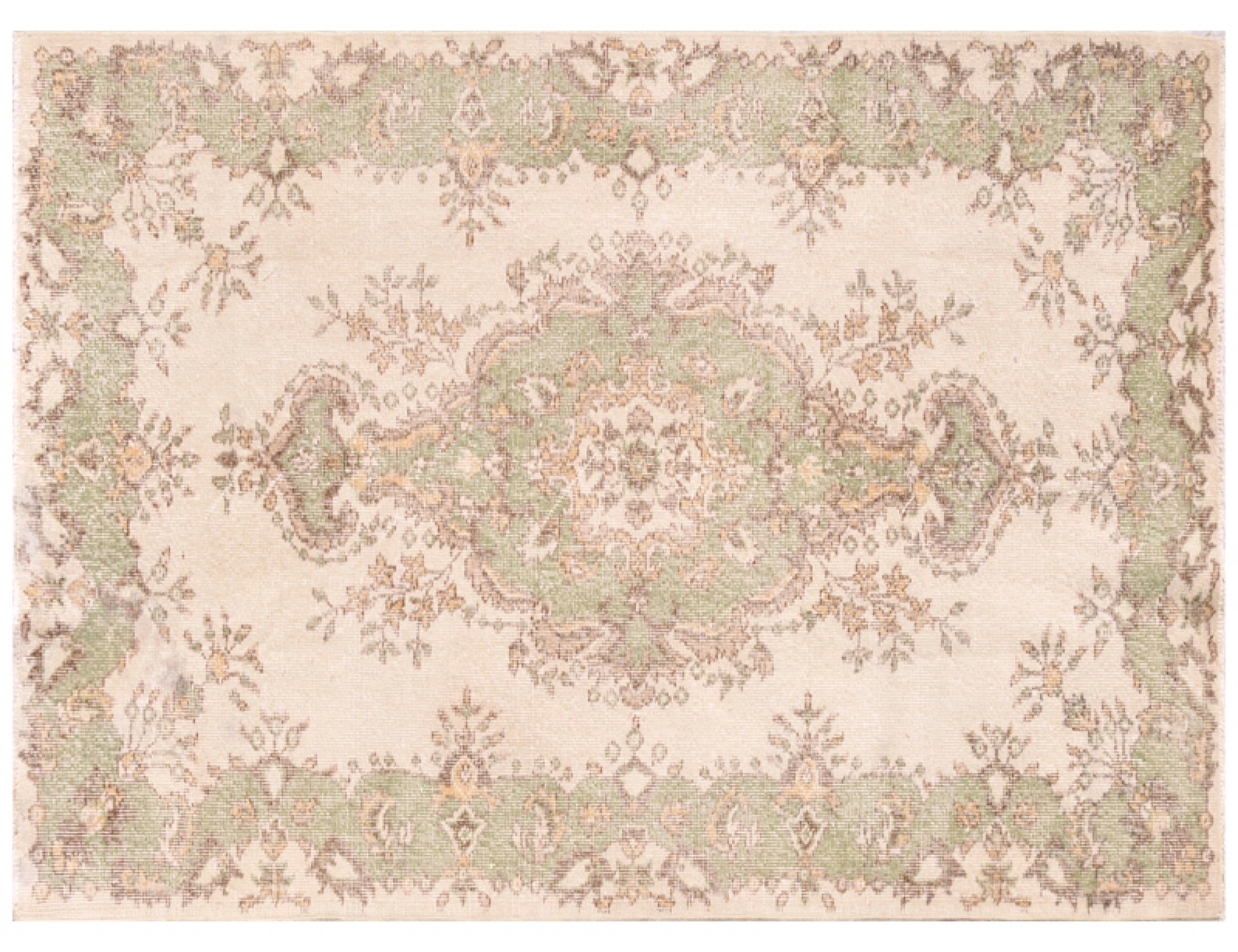 Beige  Turkey Vintage Carpet  208 x 116 cm