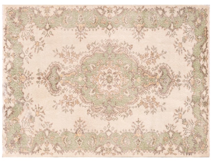 Beige Turkey Vintage Carpet 208 x 116 cm