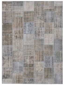 Patchwork Teppich 297 X 250 grau