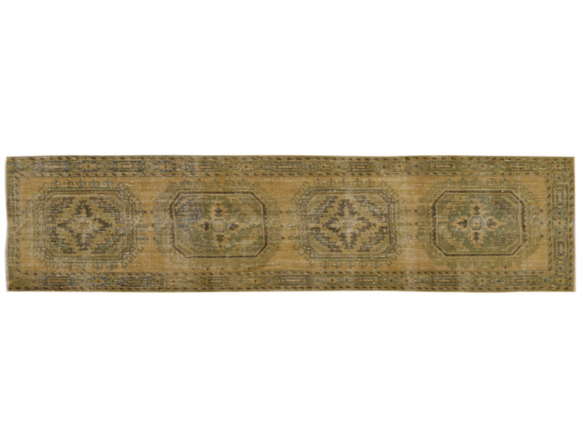 Yellow  Turkey Vintage Carpet  332 x 130 cm