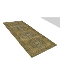 Amarillo Turquía Alfombra vintage 332 x 130 cm - view 2