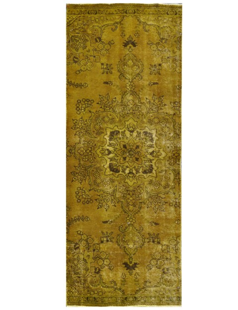 Gelb Persien Vintage Teppich 257 x 94 cm