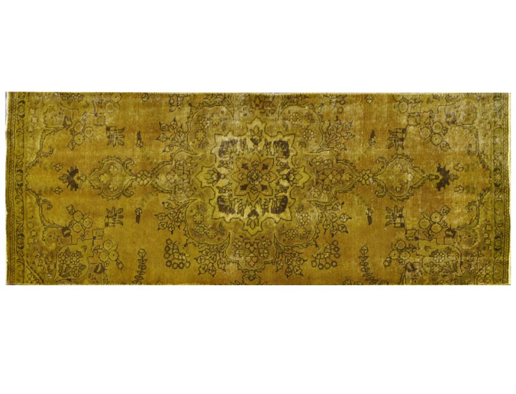 Gul Persien Vintage Tæppe 257 x 94 cm