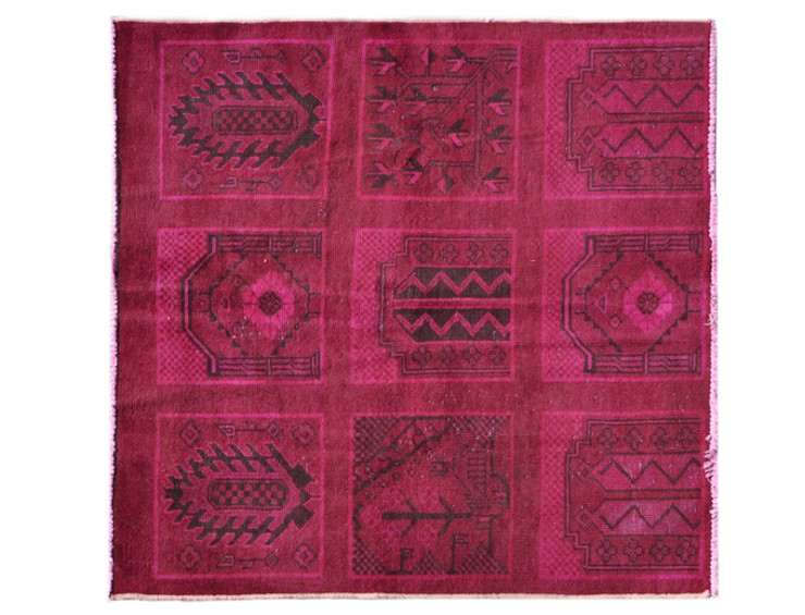 Rojo Persa Alfombra vintage 129 x 127 cm