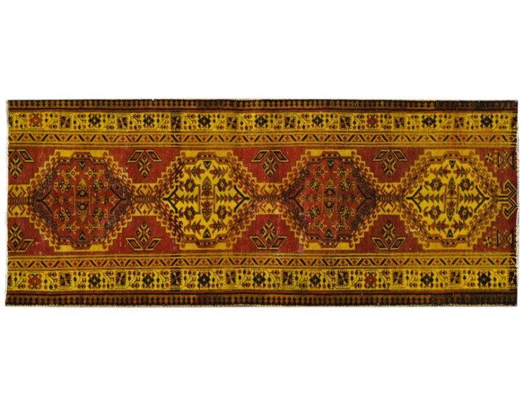 Giallo Persiano Tappeto Vintage 237 x 100 cm