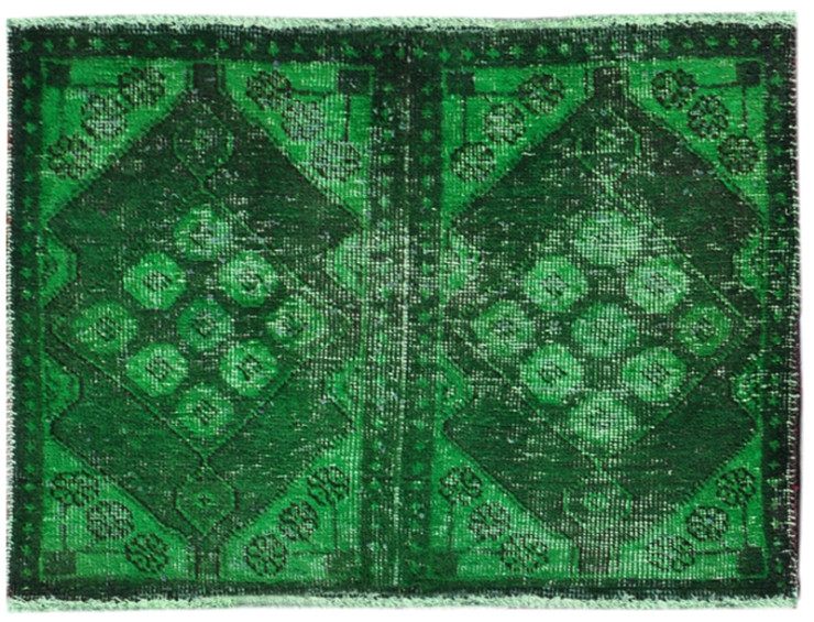 Grün Persien Vintage Teppich 70 x 78 cm