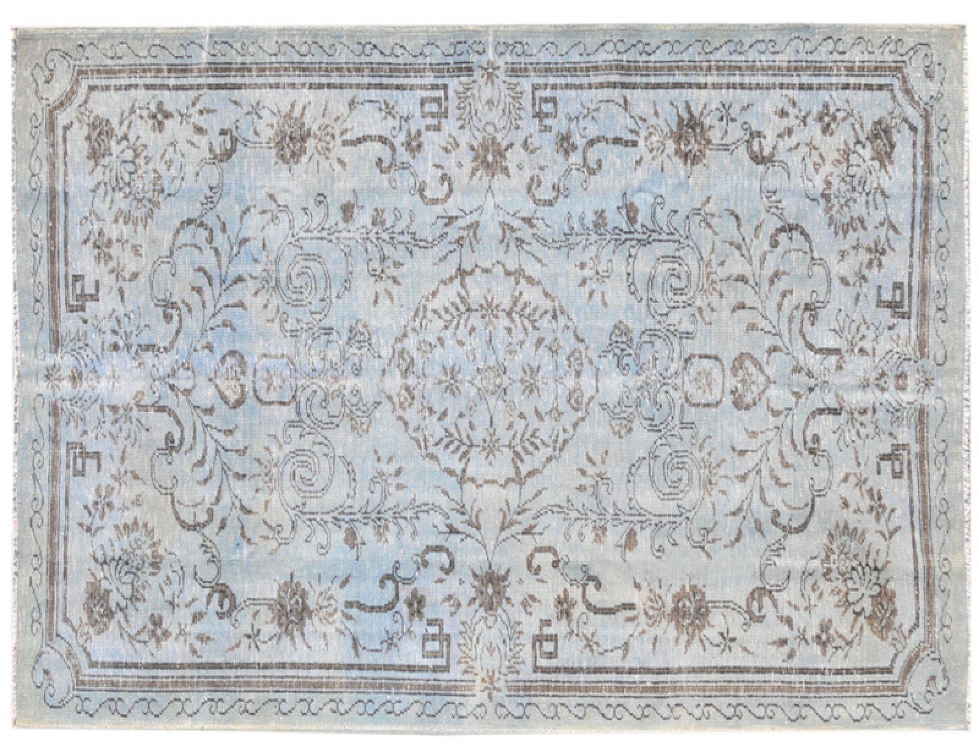 Alfombra vintage  azul <br/>277 x 185 cm