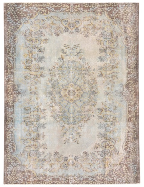 Beige Türkei Vintage Teppich 287 x 173 cm