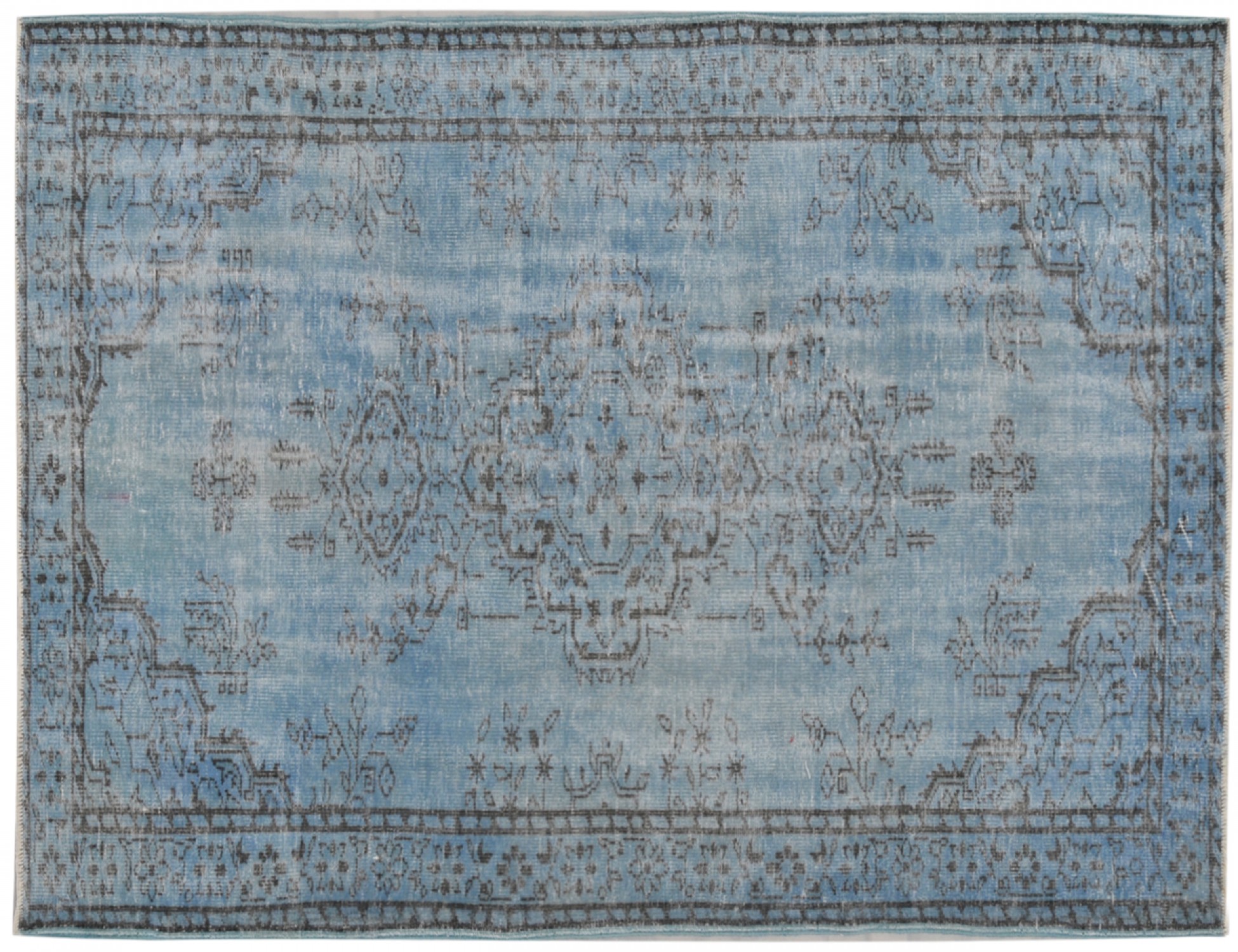 Alfombra vintage  azul <br/>282 x 187 cm