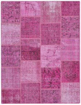 Patchwork Teppe 199 X 156 rosa