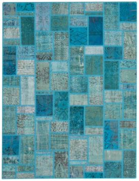 Patchwork Carpet 238 X 175 blue