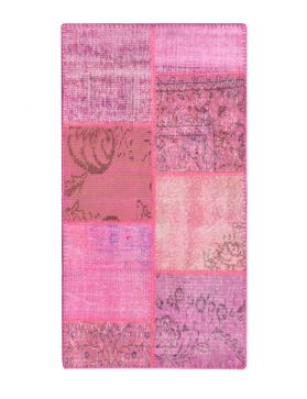 Patchwork Teppe 148 X 79 rosa