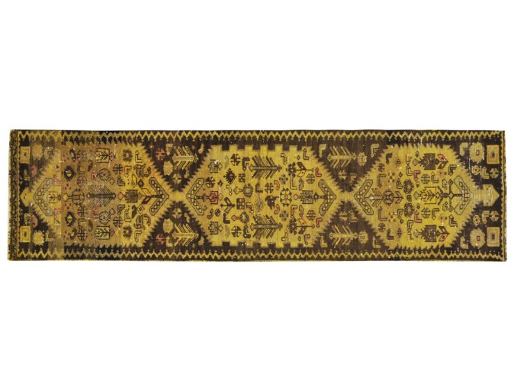 Giallo Persiano Tappeto Vintage 266 x 70 cm