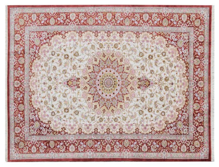 Beige Persien Persische Seide Qom  295 x 195 cm