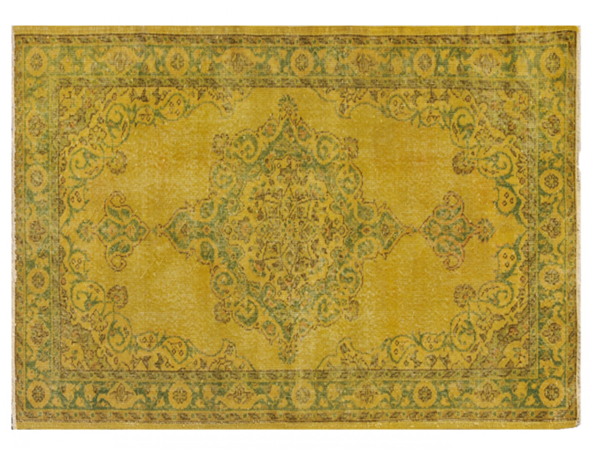 Tappeto Vintage  giallo <br/>217 x 116 cm